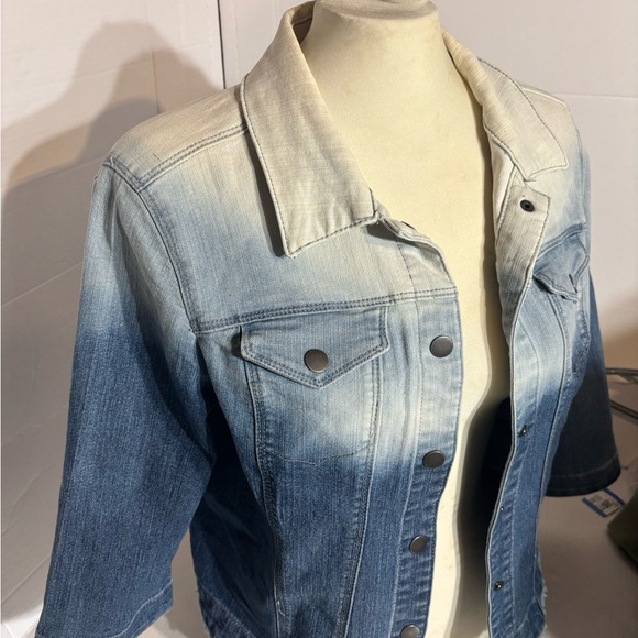 Cleo Blue and White Ombre Denim Jacket - Picture 2 of 8